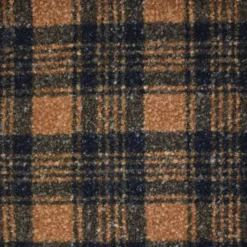 Tissu lainage bouclette motif tartan camel et noir