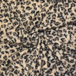 Tissu lainage bouclette motif léopard
