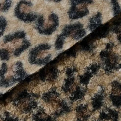Tissu lainage bouclette motif léopard