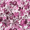 Tissu matelassé double face indien - Fleurs roses et blanches, rayures lurex