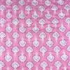 Tissu matelassé réversible motif fleurs ethniques roses et jaunes