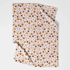 Tissu minky imprimé pain d'épice et gourmandise de noel
