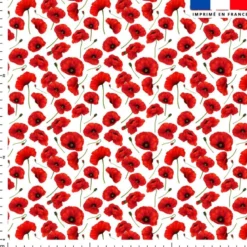 Tissu minky imprimé petit coquelicot