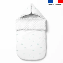 Tissu minky imprimé petite herbe verte