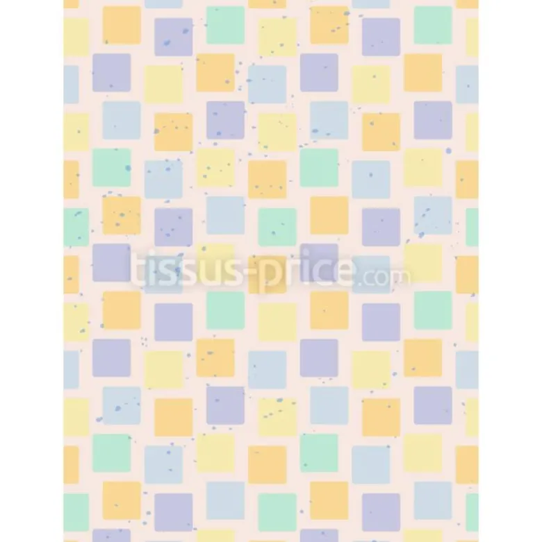 Tissu mosaïque pastel personnalisé