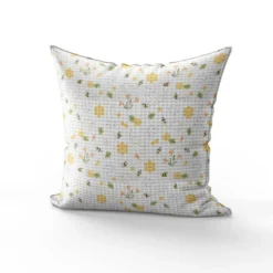 Tissu nid d'abeille motif abeille et fantaisie