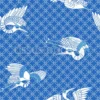 Tissu oiseaux japonisants personnalisé