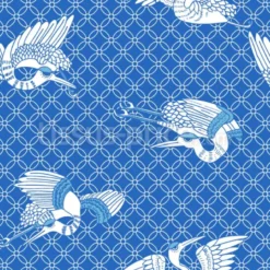 Tissu oiseaux japonisants personnalisé