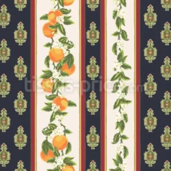 Tissu Rayures provençales et agrumes personnalisé