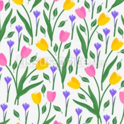 Tissu tulipe printanière personnalisé