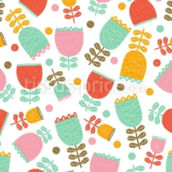 Tissu Tulipes graphiques personnalisé
