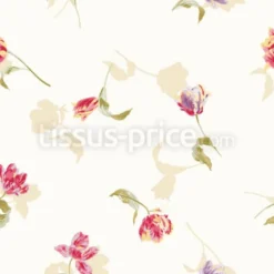 Tissu tulipes poétiques personnalisé