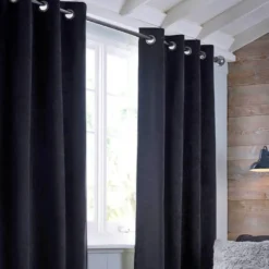 Tissu velours occultant thermique uni noir