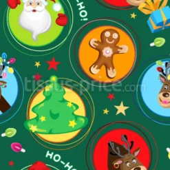 Tissu vignettes de Noël personnalisé