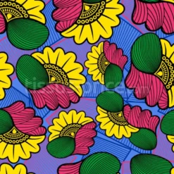 Tissu wax fleur jaune personnalisé