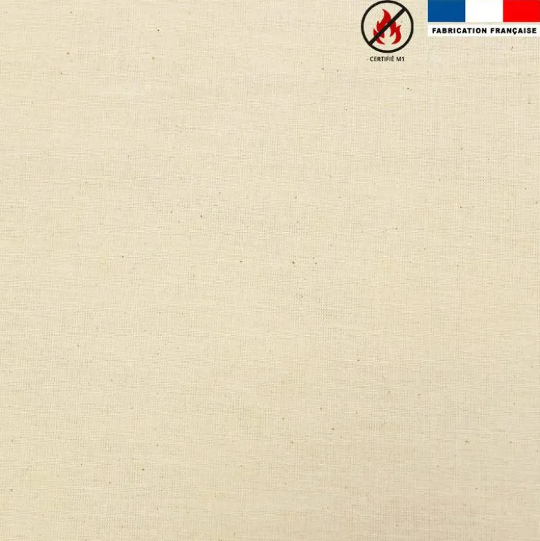 Toile coton ignifugée M1 écrue