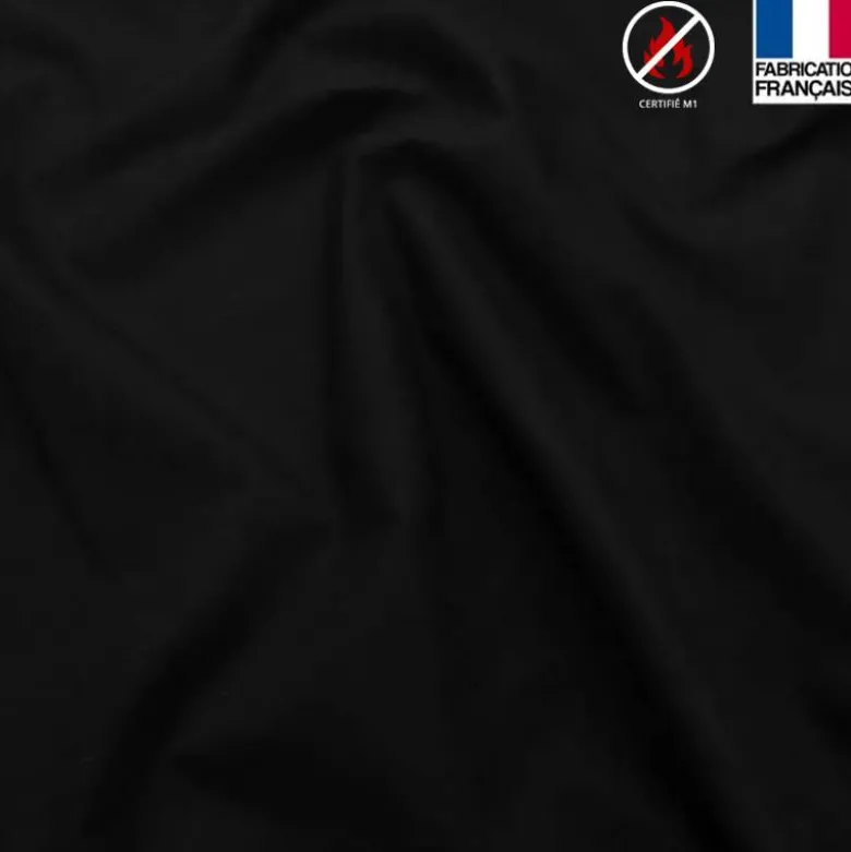 Toile coton ignifugée M1 noire