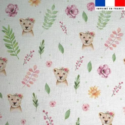 Toile coton motif animaux aquarelle