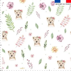 Toile coton motif animaux aquarelle