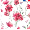 Toile coton motif bouquet de fleurs aquarelle