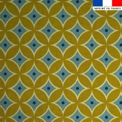 Toile coton motif shippo japonnais ocre - Création Andréa Leonelli