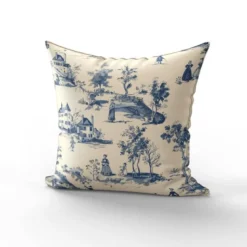 Toile de jouy campagne française - Fond crème