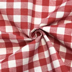 Toile polycoton grande largeur motif vichy rouge et blanc