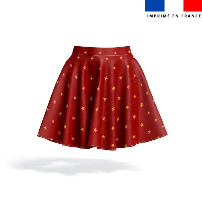 Étoiles effets pailletés - Fond rouge foncé