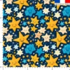 Étoiles souriantes jaunes et bleues - Fond bleu foncé