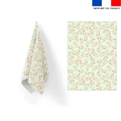 Torchon imprimé air de printemps vert - Création Lili Bambou Design