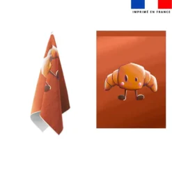 Torchon imprimé amis ptit déj Croissant - Création Stillistic