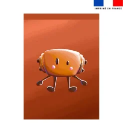 Torchon imprimé amis ptit déj Pain au chocolat - Création Stillistic