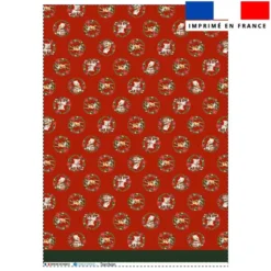 Torchon imprimé animaux couronne de noel rouge - Création Stillistic