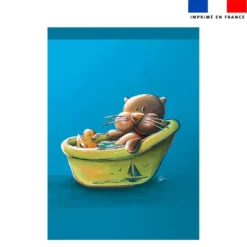 Torchon imprimé bébé loutre - Création Stillistic