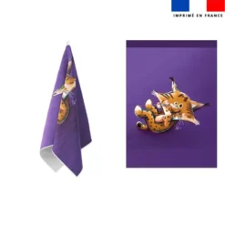 Torchon imprimé bébé lynx - Création Stillistic