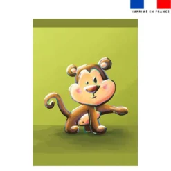 Torchon imprimé bébé singe - Création Stillistic