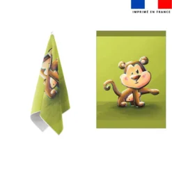 Torchon imprimé bébé singe - Création Stillistic