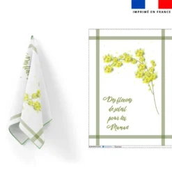 Torchon imprimé bouquet de mimosa maman
