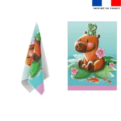 Torchon imprimé capybara - Création Stillistic