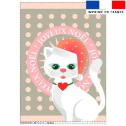 Torchon imprimé chat de noël blanc - Création Lita Blanc