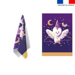 Torchon imprimé chouette magicienne - Création Stillistic