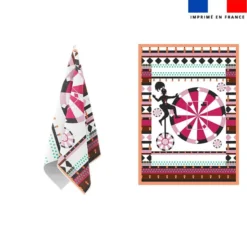 Torchon imprimé cirque rose - Création Lili Bambou Design