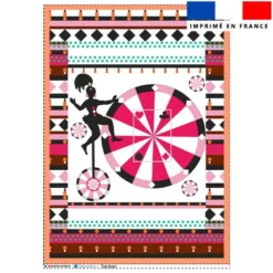 Torchon imprimé cirque rose - Création Lili Bambou Design