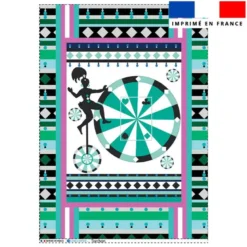 Torchon imprimé cirque vert - Création Lili Bambou Design