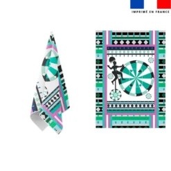 Torchon imprimé cirque vert - Création Lili Bambou Design