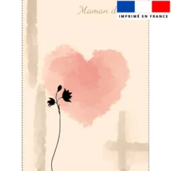 Torchon imprimé coeur aquarelle maman d'amour