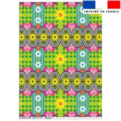 Torchon imprimé fleur 5 - Création Lita Blanc