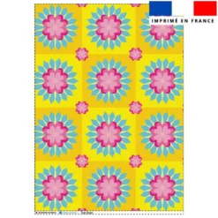 Torchon imprimé fleur 7 - Création Lita Blanc