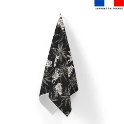Torchon imprimé happy mom jungle noir