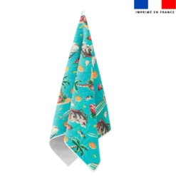 Torchon imprimé hippo en vacances - Création Stillistic